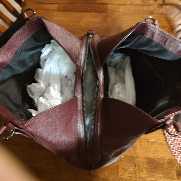 Coach Pebbled Leather Shoulder Bag in Burgundy - Picture 7 of 7